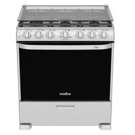 Estufa a Gas Mabe | 76cm | 6 quemadores | Parrillas fundición | Encendido Electrónico Botón | Easy Clean Pro | Acero inoxidable