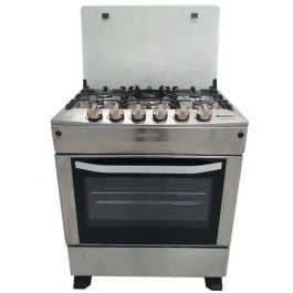 Nisato | Estufa 30¨ | Acero Tapa de Vidrio | Luz Encendido Parrilla de Hierro | 5 quemadores