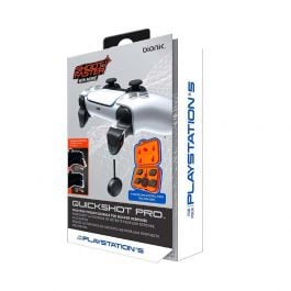 DREAMGEAR | QUICK SHOT PRO | PLAYSTATION 5 | CUENTA CON 2 JUEGOS DE TAPAS DE GATILLO | 1 JUEGO CON CERRADURAS DE GATILLO Y JUEGO SIN | BLANCO
