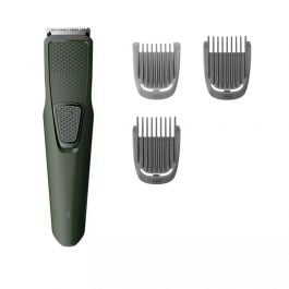 PHILLIPS | Cortabarbas Serie 1000 | RECORTADORA DE BARBA | CON BATERIA DE LARGA | DURACION 3 PEINES | DE 5, 7 Y 1 MM | VERDE