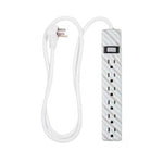 Jasco Regleta De 6 Tomas | Cable 4 PIE | Interuptor De Circuito | Montaje De Pared | Gris/Menta/Blanco