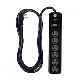 Jasco Regelta 6 Salida | Cable 8 Pies | 1300 Joules | Protector Giratorio De Seguridad | Negro