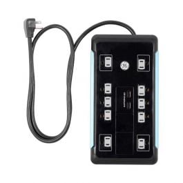 JASCO GE ULTRA PRO REGLETA| DE 10 SALIDA | 2USB CABLE | 4PIES Proteccion | de 2880 Joules 15a | a 1800w | Apaga Automatica Con Sobre Carga | Negro