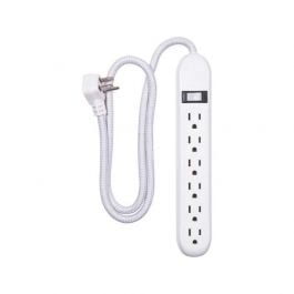 Jasco | Regleta GE | Con 6 Tomas | Con Protección De Voltaje | 450 Joules | Cable 3ft | Gris/Blanco