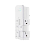 Jasco | Toma Corriente De Pared | Con 6 Tomas Rotativas | De 90 Proteccion De Voltaje | 1080 Joules Apagado Automático Con Sobre Carga | Blanco