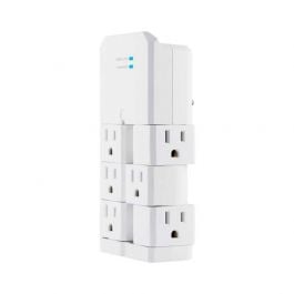Jasco | Toma Corriente De Pared | Con 6 Tomas Rotativas | De 90 Proteccion De Voltaje | 1080 Joules Apagado Automático Con Sobre Carga | Blanco
