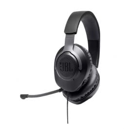 JBL Quantum 100 | On Ear | 3.5mm | Stereo Sound | Noise Isolation | Passive Detachable | Boom Mic | Plastic Headband | Negro