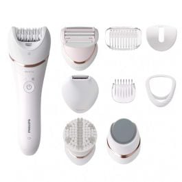 PHILIPS |DEPILADORA SECO HUMEDO | PARA PIERNAS | CUERPO Y PIES | 9 ACCESORIOS/LUZ | 2 VELOCIDADES | INCLUYE BOLSA | BAT | RECARGABLE HASTA 40MI | USO CON CARGA COMPLETA | BLANCO
