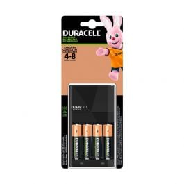 Duracell | Cargador De Batería | 4 Baterías Recargables AA 2500mAh | Negro