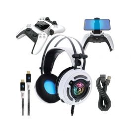 Dreamgear | Pro Kit Para PS5 | Base De Carga De 2 | Controles Cable De Carga | Lynx Ext De Cable | USB Audifono | Con Mic | El Soporte Para Telephoné Movil