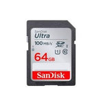 SANDISK | 64GB | MEMORIA SD HC | ULTRA 100mb/s | Para Camaras | Negro