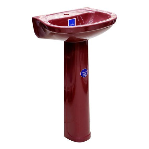 Lavamanos acuacer con pedestal color vino tinto, Corona