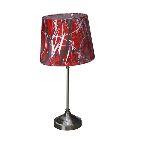Lámpara de mesa 58cm con pantalla roja