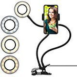 FIXKIT Selfie Ring Light with Cell Phone Holder for Live Stream, Dimmable 3-Light Mode, Lazy Bracket Desk Lamp LED Light for YouTube, Facebook, iPhone 7,6/Plus, Samsung, HTC, Huawei