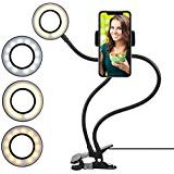 FIXKIT Selfie Ring Light with Cell Phone Holder for Live Stream, Dimmable 3-Light Mode, Lazy Bracket Desk Lamp LED Light for YouTube, Facebook, iPhone 7,6/Plus, Samsung, HTC, Huawei