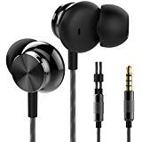 Betron BS10 Earphones Headphones, Powerful Bass Driven Sound, 12mm Large Drivers, Ergonomic Design, Black