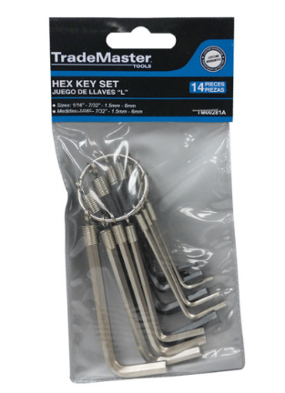 Llaves l de 14 piezas marca trademaster, Trademaster