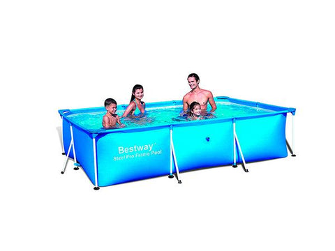 Piscina rectangular con soporte metálico 118 pulgadas x 79 pulgadas x 26 pulgadas /3.00m x 2.01m x 0.66m, Bestway