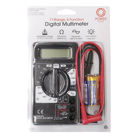 Multímetro digital de 6 funciones y 17 rangos, Power gear
