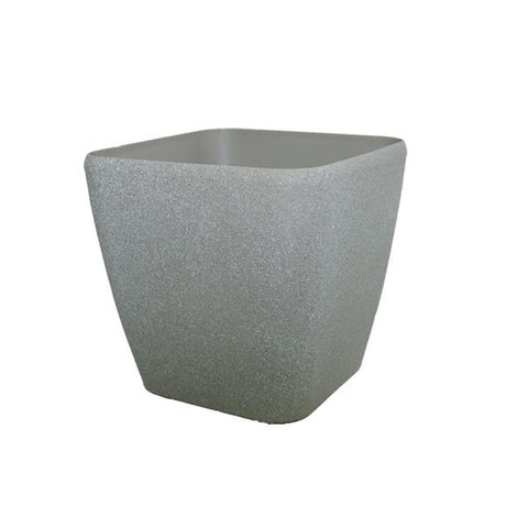 Pote plástico beige cuadrado 28x28x26