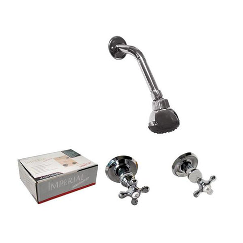 Llave de 1/4 doble cromado para baño y regadera, Imperial