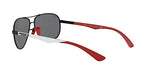 Ray-Ban unisex adult Rb8313m Scuderia Ferrari Collection Sunglasses, Black/Grey Mirror, 61 mm US