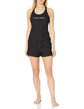 Calvin Klein Women's Jersey Sleeveless Short Set, Black, X-Large