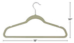 Juicy Couture Non-Slip Clothes Hangers (30 Pack Full Size) Velvet ; Ivory - with Notched Shoulders 2.5Oz Light; Thin .20" Holds Up to 12 Lbs