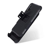 Lantier Hybrid Heavy Duty Shockproof Rugged Holster Protective Case with Kickstand and Swivel Belt Clip for Huawei Nova 5T / Honor 20 Black