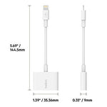 Belkin 3.5 mm Audio + Charge RockStar Headphone Jack Adapter for iPhone X, iPhone 8, iPhone 8 Plus, iPhone 7 and iPhone 7 Plus (Renewed)