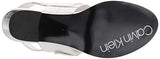 Calvin Klein Women's Carlita Heeled Sandal, White Leather, 8 M US