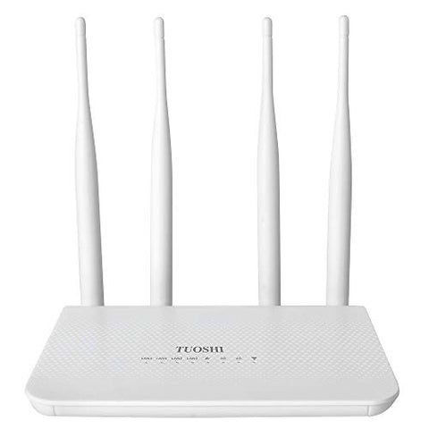TUOSHI Unlocked 4G LTE Router with SIM Card Slot -Wireless WiFi Hotspot, Support T-Mobile AT&T (4 Antenna)