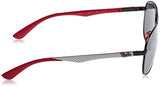 Ray-Ban unisex adult Rb8313m Scuderia Ferrari Collection Sunglasses, Black/Grey Mirror, 61 mm US