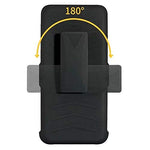 Lantier Hybrid Heavy Duty Shockproof Rugged Holster Protective Case with Kickstand and Swivel Belt Clip for Huawei Nova 5T / Honor 20 Black