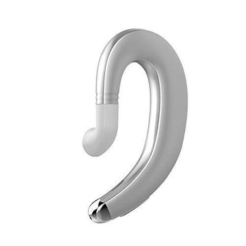 Ear Hook Bluetooth Wireless Headphones Non Ear Plug Bluetooth Headset with Microphone, Single Ear Headset Painless Wearing Sport Earphones for Smartphones,10 Hour Playtime (Silvery)