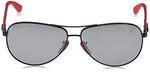 Ray-Ban unisex adult Rb8313m Scuderia Ferrari Collection Sunglasses, Black/Grey Mirror, 61 mm US