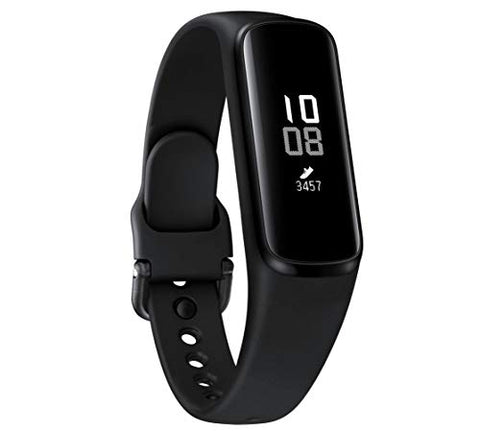 Samsung Galaxy Fit E 2019, Fitness Band, Pedometer, Heart Rate & Sleep Tracker, PMOLED Display, 5ATM Water Resistance, MIL-STD-810G, Bluetooth Active SM-R375 - International Version (Black)