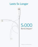iPhone Charger, Anker Powerline Lightning Cable (3ft), MFi Certified for iPhone X / 8/8 Plus / 7/7 Plus / 6/6 Plus / 5S (White)