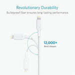 Anker Powerline II Lightning Cable (6ft), Probably The World's Most Durable Cable, MFi Certified for iPhone Xs/XS Max/XR/X / 8/8 Plus / 7/7 Plus / 6/6 Plus (White)