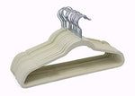 Juicy Couture Non-Slip Clothes Hangers (30 Pack Full Size) Velvet ; Ivory - with Notched Shoulders 2.5Oz Light; Thin .20" Holds Up to 12 Lbs