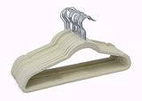 Juicy Couture Non-Slip Clothes Hangers (30 Pack Full Size) Velvet ; Ivory - with Notched Shoulders 2.5Oz Light; Thin .20" Holds Up to 12 Lbs