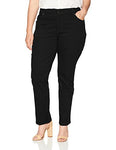 Lee Women's Plus Size Relaxed Fit Straight Leg Jean, Black Onyx, 16W Petite