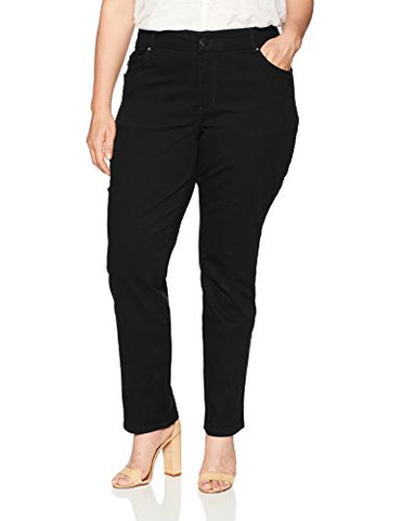 Lee Women's Plus Size Relaxed Fit Straight Leg Jean, Black Onyx, 16W Petite