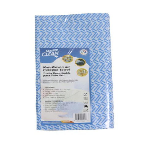 Paquete de 20 toallas desechables para limpieza, Master clean