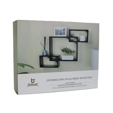 Tablilla de madera decorativa negra 3 piezas