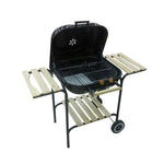 Barbacoa cuadrada de 21" con tapa y dos mesas, Bonfire
