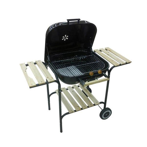 Barbacoa cuadrada de 21" con tapa y dos mesas, Bonfire