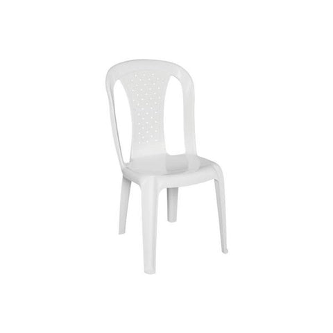 Silla plástica blanca sin brazos, Rimax