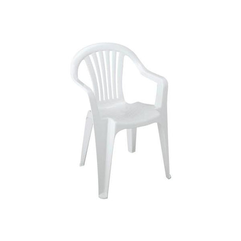 Silla plástica blanca con brazos, Rimax