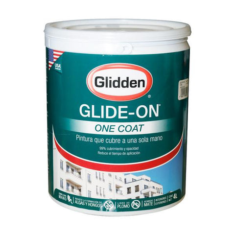 Pintura acrilica one coat color pastel 4 litros., Glidden